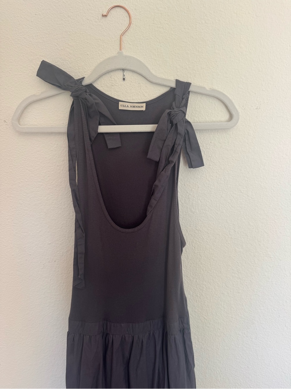 Ulla Johnson Hope dress Sleeveless Tiered Midi Dress with Tie Shoulders - Picture 3 of 5